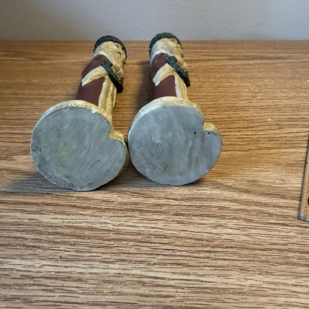 SANTA CANDLE STICK HOLDER SET CHRISTMAS 8.75